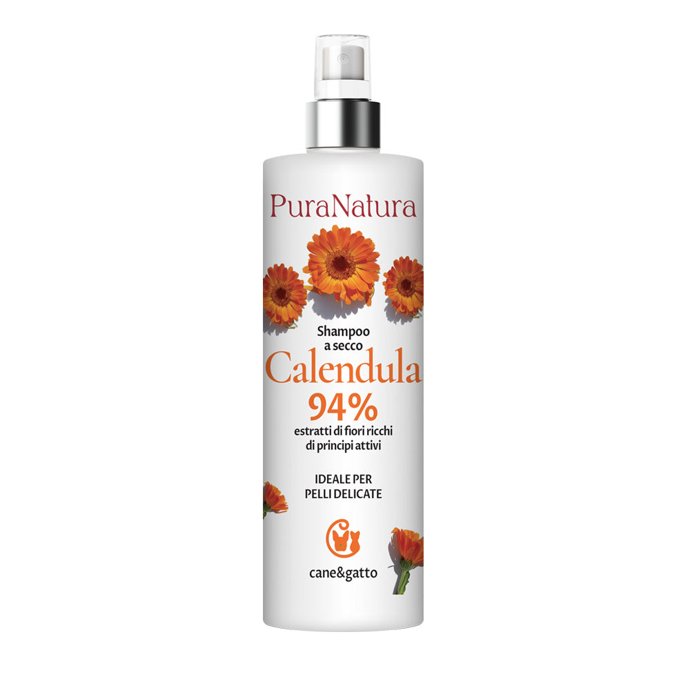 SHAMPOO SECCO PER CANE E GATTO CON PELLE DELICATA ALLA CALENDULA