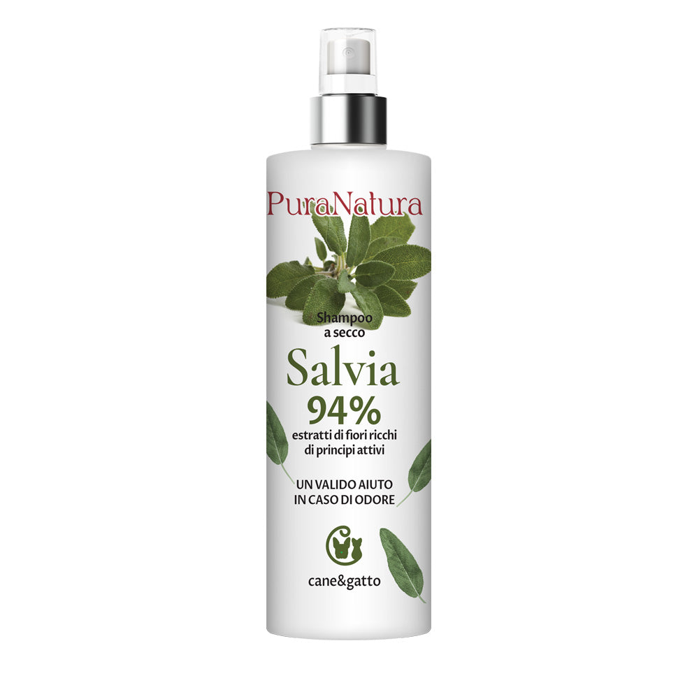 SHAMPOO SECCO PER CANI E GATTI ALLA SALVIA OFFICINALE